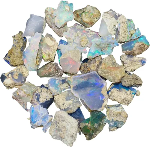 Vista 2 de Cristales de ópalo crudo, lote de ópalo natural genuino de grado AAA, cristales de reiki y piedras curativas, piedra preciosa para hacer joyas