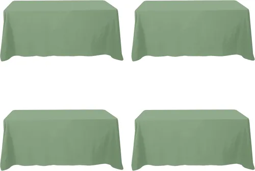 Vista 121 de BRILLMAX - Manteles para mesa rectangular de 6 pies, tela de lino de poliéster, lavable, para boda, recepción, banquete, fiesta de cumpleaños, 60 x