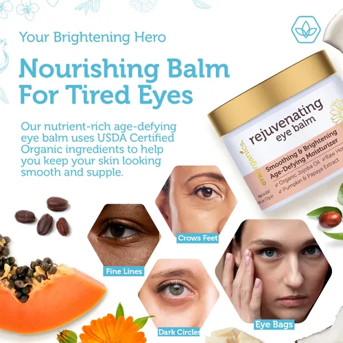 Vista 3 de Crema regenerante para el contorno de ojos (2 onzas), extranutritiva e hidratante con aceite de argán y de jojoba para tratar las bolsas y ojeras
