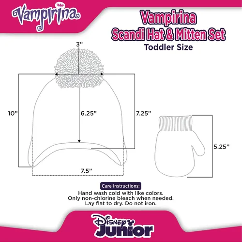 Vista 6 de Disney Conjunto de gorro Vampirina con bufanda para niñas de 2 a 4 años, Esto no es aplicable