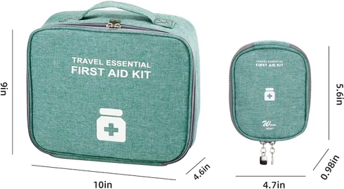Vista 7 de TOPASION Bolsas de primeros auxilios vacías, bolsa de medicina para viajes, bolsa organizadora de suministros médicos, kit portátil para viajar
