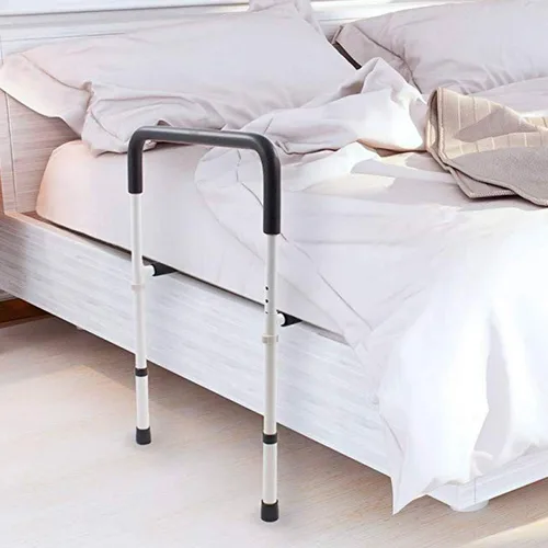 Vista 3 de DMI Riel de cama con altura de mango ajustable y montaje sin herramientas, producto de asistencia para ancianos, riel de asistencia de cama