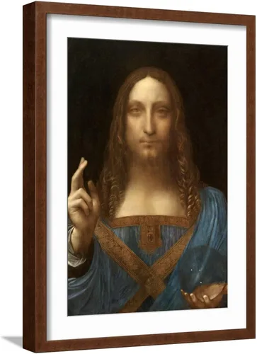 Vista 11 de ART Impresión artística de Salvator Mundi sobre marco negro por Leonardo Da Vinci, 16 x 22 pulgadas