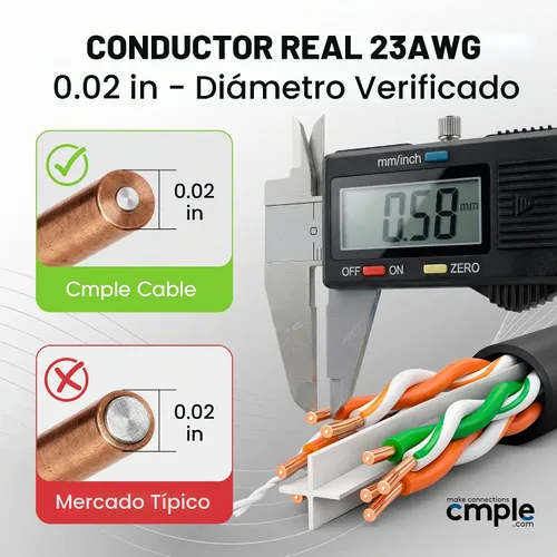 Vista 4 de Cmple - Cable Cat6 1000 pies a granel, cable Ethernet LAN Cat 6, cable de red UTP 23AWG CMR Riser 10Gbps 550 MHz, caja dispensadora de 1000 pies