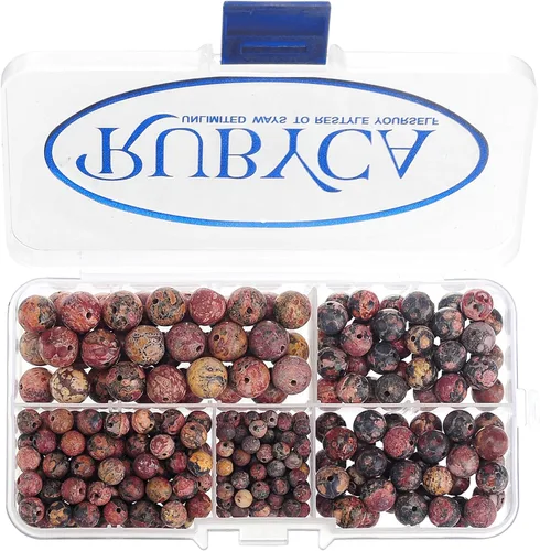 Vista 7 de RUBYCA Natural negro lava piedras preciosas redondas sueltas cuentas organizador caja de plástico fabricación de joyas mezcla tamaños