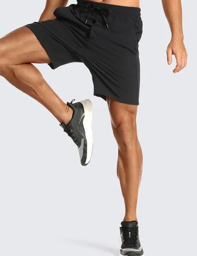 Vista 6 de CRZ YOGA Pantalones cortos de entrenamiento sin forro para hombre, 7 pulgadas, secado rápido, para correr, deportes, gimnasio, con bolsillos