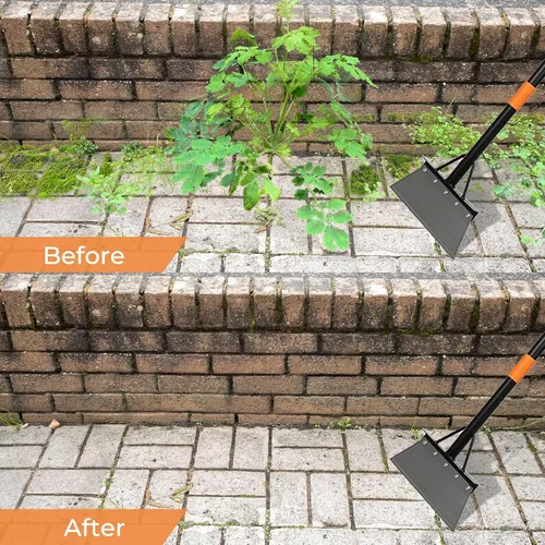 Vista 10 de Pala plana de jardín, herramientas de deshierbe resistentes, raspador de piso de metal de mango largo de 60 pulgadas, pala de limpieza