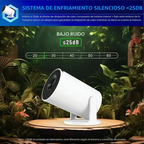 Vista 7 de Mini proyector, proyector inteligente 4K mejorado con Wifi 6 y Bluetooth 5.4, proyector portátil con Android 14, corrección trapezoidal automática