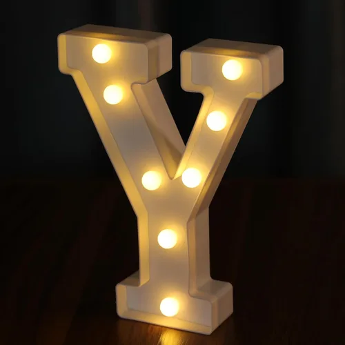 Vista 27 de Letras Iluminadas, Luces de Letras LED 26 del Alfabeto, Letra Iluminada Decorativa, Letras de Marquesina LED que Funcionan con Pilas para Fiesta