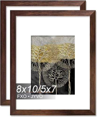 Vista 156 de Fxojyvo Marco de Fotos de 4x6, Muestra Foto de 3.5x5 con Paspartú o 4 x 6 Sin Paspartú, Liviano y de Alta Transparencia Marco de 4 por 6 para Pared