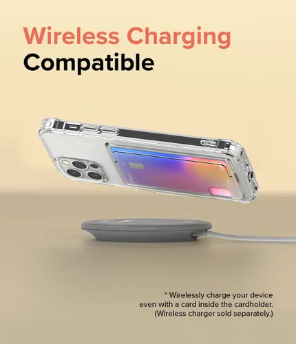 Vista 8 de Ringke Fusion Card - Funda compatible con iPhone 12 y iPhone 12 Pro, parte trasera dura transparente con tarjetero delgado integrado, funda tipo