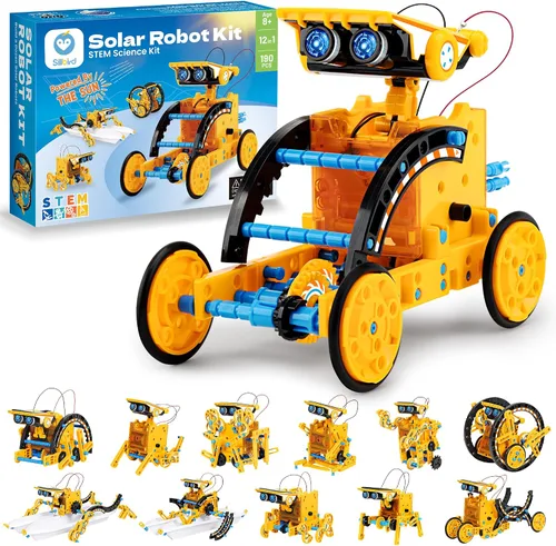 Vista 9 de Sillbird Kit de construcción de robot solar 12 en 1, regalo STEM para niños 12in1-azul gris