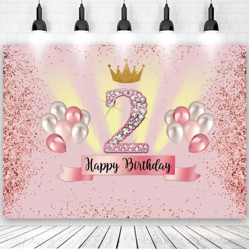 Vista 9 de Fondo azul para cabina de fotos de 2º cumpleaños para niños, decoración de fiesta de segundo cumpleaños, telón de fondo de fotografía para niños