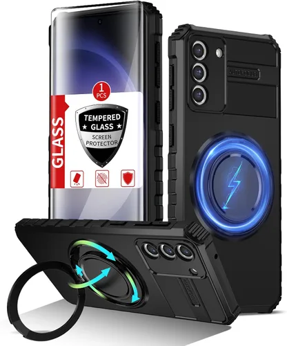 Vista 11 de Funda magnética para Samsung Galaxy Note 20 Ultra compatible con carga inalámbrica MagSafe, con 1 protector de pantalla, anillo de soporte integrado