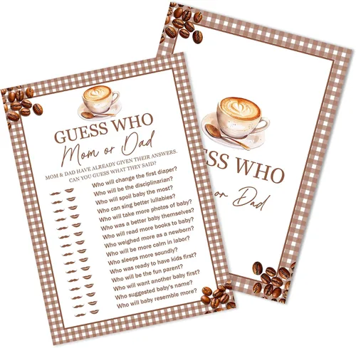 Vista 8 de Baby Feud - Juego de baby shower, estilo café, divertidas tarjetas de relleno para niños y niñas, decoración de mesa de fiesta de revelación