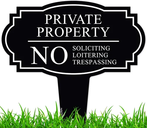 Vista 15 de Letrero de No Soliciting Yard (No Soliciting Yard Sign, No Solicitation In Ground de 11 x 11 pulgadas), ACM libre de óxido, resistente a