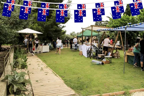 Vista 4 de Bandera Colgante de Banderines Australianos, Pequeña Mini Guirnalda de Banderitas Australianas, Decoración Nacional del País para Escuela, Fiesta