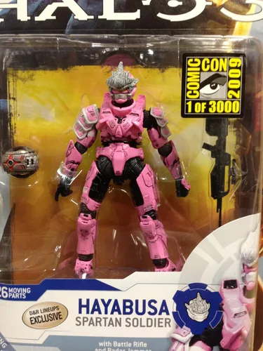 Vista 4 de Halo 3 McFarlane Toys Series 5 (2009 Wave 2) 2009 SDCC San Diego Comic-Con Figura de acción exclusiva Rosa Hayabusa Spartan Soldier