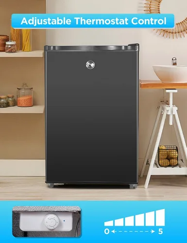 Vista 4 de Commercial Cool Congelador vertical de 3.0 pies cúbicos, CCUL30B, negro