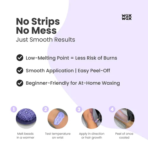 Vista 8 de Wax Wax Cuentas de cera dura de orquídea, cera facial para piel ultra sensible, sin colofonia, hipoalergénica, sin tiras, cuentas de cera de bajo