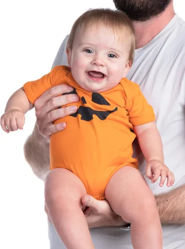 Vista 3 de Cute Little Pumpkin Disfraz de una pieza para bebé, Halloween Jack O' Lantern