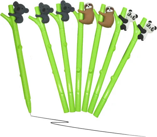 Vista 7 de 12 bolígrafos lindos de perezoso novedosos animales bolígrafos Panda Pen Koala Gel Pen 0.020 in tinta negra para fiesta escolar, cumpleaños