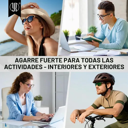Vista 6 de YR Lentes de silicona suave, retenedores de manga, antideslizantes, elásticos y cómodos, para anteojos, lentes de lectura, 10 pares, color negro
