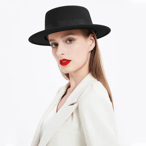 Vista 6 de Sombreros de Fedora para hombres y mujeres, sombreros de pastel de cerdo, sombreros de ala ancha para hombres y mujeres