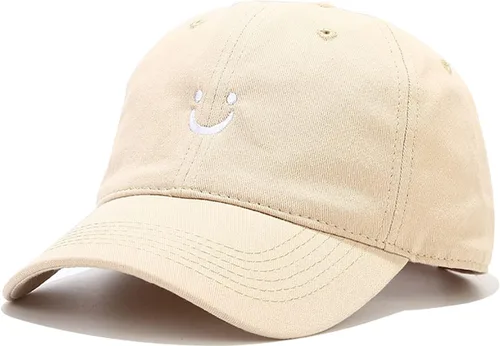 Vista 26 de Umeepar Gorra de béisbol con cara sonriente para mujeres y hombres, ajustable, de perfil bajo, de algodón, sin estructura, para papá