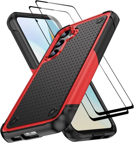 Vista 51 de Jeylly Funda para Samsung Galaxy S10 Plus S10+, ajuste delgado, doble capa, resistente, absorción de golpes, TPU con carcasa trasera de Negro