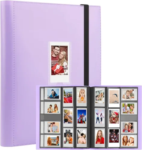 Vista 14 de Veicevol Álbum de fotos de 360 bolsillos para cámara Fujifilm Instax Mini, álbum para fotos Polaroid, cubierta de cuero, álbum de fotos para cámara