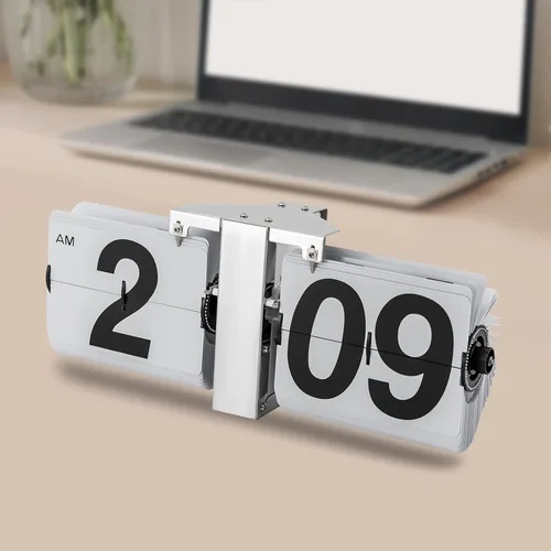 Vista 10 de Reloj con tapa de alta precisión, estilo retro, reloj de estante de escritorio, mecánico clásico, pantalla digital, reloj de pared alimentado por