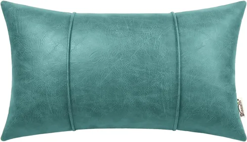 Vista 16 de BRAWARM Funda de almohada de piel sintética de 16 x 16 pulgadas, color Negro