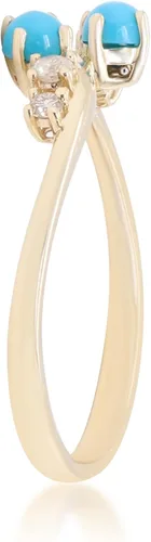 Vista 2 de Gin & Grace Anillo de oro amarillo de 10 quilates con diamantes para mujer
