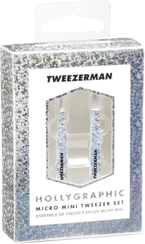 Vista 8 de Tweezerman Hollygraphic Micro - Juego de pinzas para cejas para mujeres y hombres