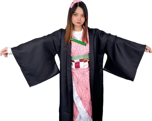 Vista 2 de Disfraz de anime para cosplay vestido tipo kimono conjunto completo con boquilla y ropa de pelo