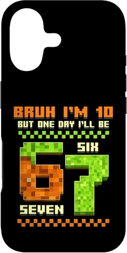 Vista 32 de Bruh I'm 10 But One-Day I'll Be 67 Retro 10th Birthday Kids Case for iPhone XR