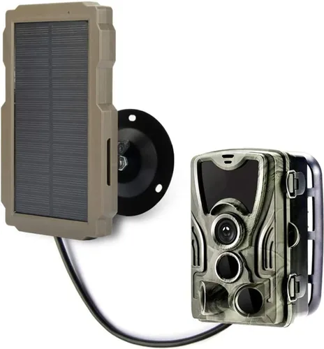 Vista 9 de Lixada Panel solar de cámara de sendero, cargador solar recargable para cámara, kit de panel solar para exteriores de 6 V-12 V con soporte giratorio