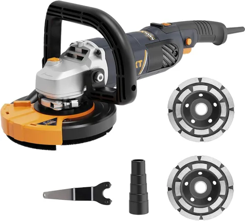 Vista 6 de MAXXT - Molinillo de hormigón de 1500 W, juego de amoladora angular de 5 pulgadas, 1000-8500 RPM, 7 ajustes de velocidad, lijadora de hormigón