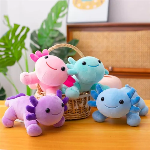 Vista 4 de Axolotl - Juguete de peluche, suave y lindo ajolote de 10.8 pulgadas, almohada de felpa de algodón de peluche Kawaii Salamandra Animal para niños