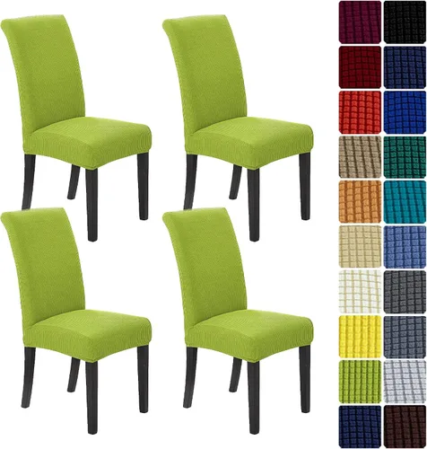 Vista 47 de Juego de 2 fundas para sillas de comedor, fundas elásticas para sillas de comedor, fundas para sillas de cocina de jacquard texturizadas, decoración