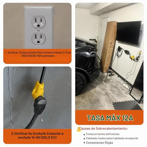 Vista 3 de 5-15P a 14-50R Adaptador de cargador EV, 12A Max, disyuntor
