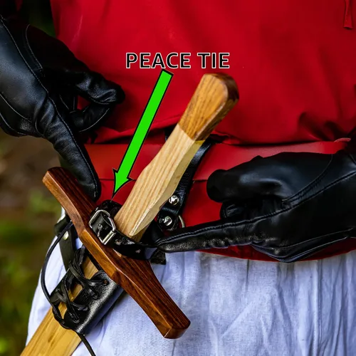 Vista 3 de Armory Replicas™ - Rana espada de cuero hecha a mano – Disfraz medieval LARP hebilla ajustable y cinturón de arma con cable soporte