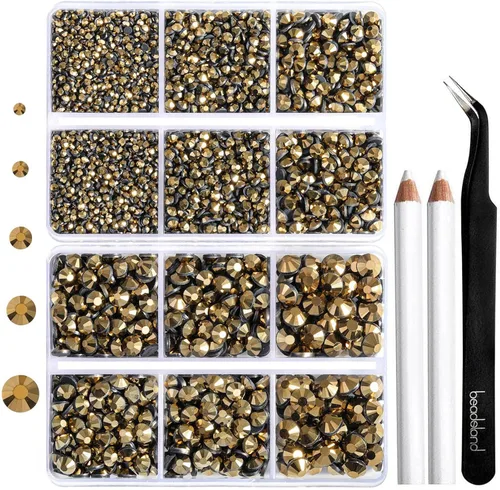 Vista 33 de 6736 piezas de diamantes de imitación termoadhesivos con parte trasera plana, diamantes de imitación morados para manualidades y ropa mezclados en 5