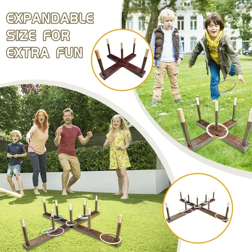 Vista 4 de Westant Juego de lanzamiento de anillos al aire libre – Juegos extra grandes para exteriores de 33 pulgadas para adultos y familia, juegos gigantes