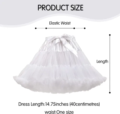 Vista 7 de Mayper Enagua de tutú para mujer, capas esponjosas, por encima de la rodilla, cintura elástica, medio deslizante, crinolina, falda inferior