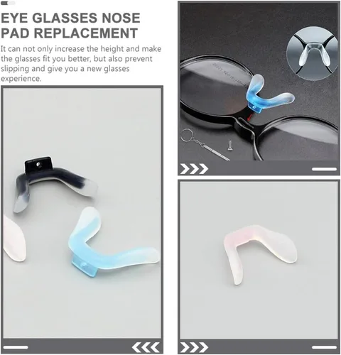 Vista 2 de Healifty Almohadillas de silicona para la nariz para gafas, cómodos cojines antideslizantes para la nariz, reemplazo flexible para niños y adultos