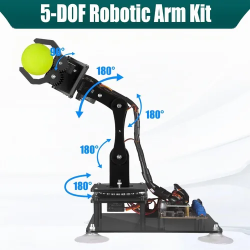 Vista 8 de Kit de Brazo Robótico Adeept de 5DOF Compatible con Arduino IDE, Brazo Robótico Programable DIY Codificación STEM Educativo de 5 Ejes, Kit Inicial