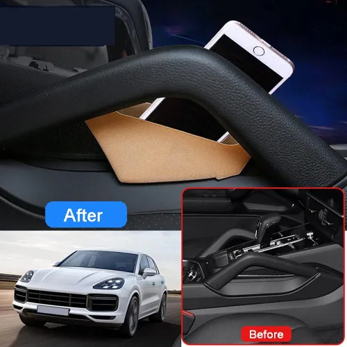 Vista 3 de HIGH FLYING Porsche Cayenne 2019 2020 2021 2022 2023 2024 Consola central de coche, panel de cambios lateral, contenedor de almacenamiento 2 piezas