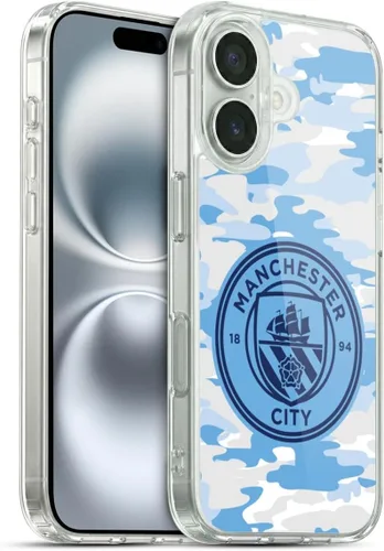 Vista 35 de Head Case Designs Funda de gel con licencia oficial del Manchester City Man City FC Blue Moon Badge Camou [protección de grado militar] compatible